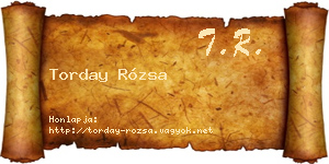 Torday Rózsa névjegykártya