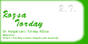rozsa torday business card